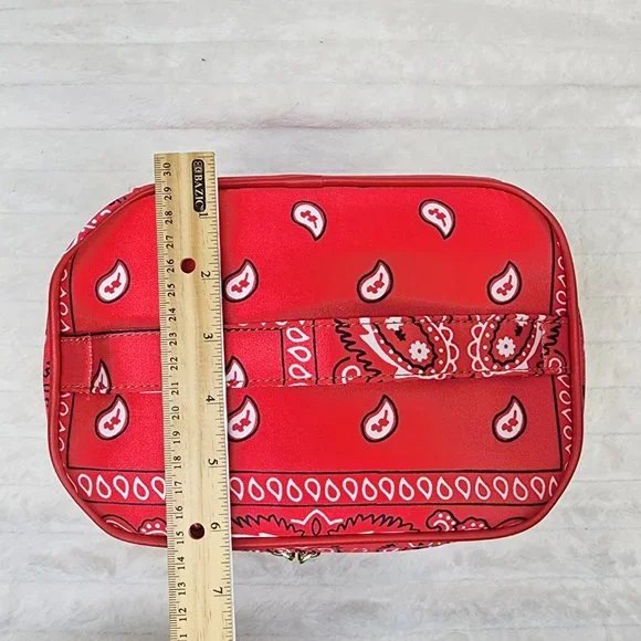 Blue Or Black Bandana Hard Case Make - Up Bag Purse Set of 3 per color - Picture 10 of 16